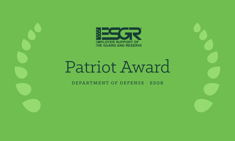 Employer Support of the Guard and Reserve Patriot Award from the Department of Defense