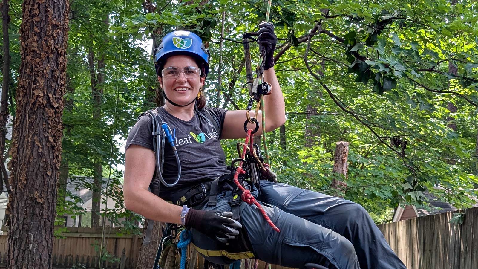 Andrea, Leaf & Limb crew leader and tree climber.
