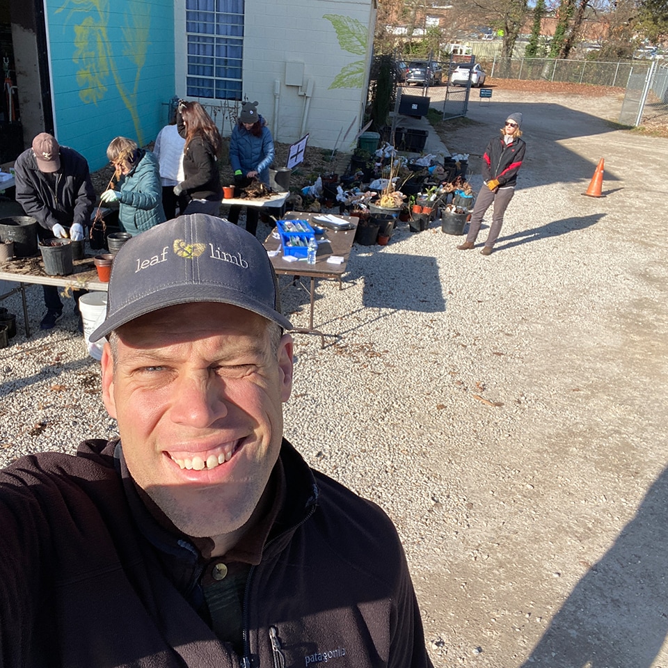 Basil paused in the middle of a hectic day to capture a moment from the 2nd Annual Pando Native Tree Giveaway. This year we gave away more than 3,000 trees!